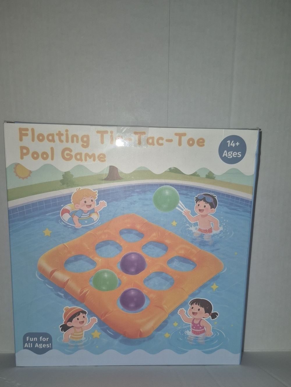 Orange Floating Tic-Tac-Toe Pool Game - Kids Water Play